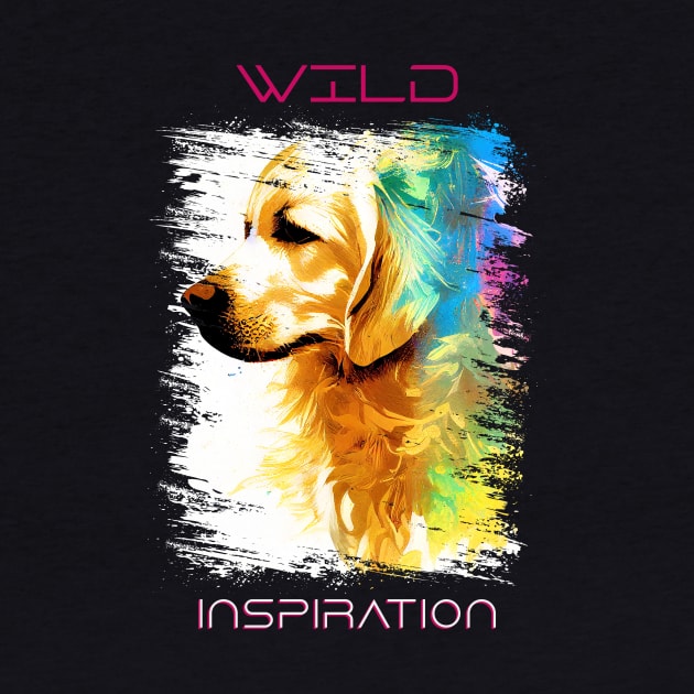 Golden Retriever Dog Wild Nature Animal Colors Art Painting by Cubebox